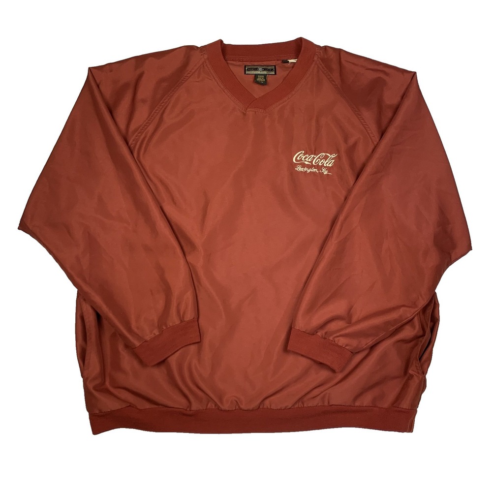 Coca-Cola Windshirt‎ Mens XL Red North End Lexington KY Pullover V-Neck